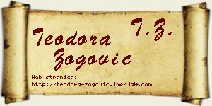 Teodora Zogović vizit kartica